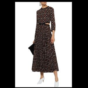 A.L.C. Cutout pleated silk  midi dress